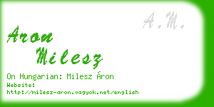 aron milesz business card